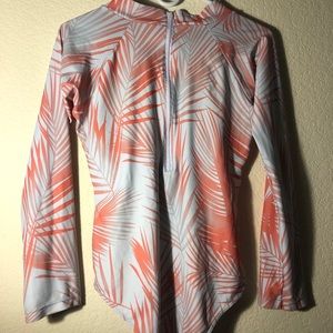 Floral 1-Piece Rash Guard Swimsuit Sun Protection